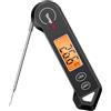 TempPro ThermoPro TP19HB Termometro digitale per carne, termometro per arrosti, pieghevole, termometro per cottura per liquidi, latte, bistecca, termometro da cucina, nero