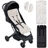 Interbaby Materassino per passeggino universale per estate | Safari Beige | Traspirante e confortevole, fodera per passeggino 100% cotone, 84 x 34 cm, protezioni per imbracatura