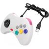Retrogame CONTROLLER PAD BIANCO in stile SATURN USB CABLATO PER PC WINDOWS, ottimo per emulatori fighting games, platform 2d shumps [windows] (Bianco)