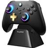 EasySMX D05 Wireless Controller PC con Base di Ricarica - RGB luce - Joystick Hall - Trigger Hall - Batteria ricaricabile da 1000 mAh - Vibrazione - Turbo - per PC/Switch/Mobile - Nero