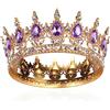 AROWRO Corona da donna, completa, rotonda, diadema di cristallo, corona barocca, tiara sparkly, strass, da principessa, per matrimonio, ballo, compleanno, pageant, decorazione per torta di carnevale