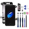 Xlhama Display LCD Sostituzione Schermo Intero Compatibile con iPhone 7 Plus Nero Strumenti di Riparazione Fotocamera Frontale Sensore di Prossimità Altoparlante Lastra di Vetro Temperato