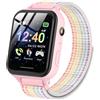 PTHTECHUS Smartwatch per Bambini, Telefono Smartwatch con Lettore Musicale per Ragazzi e Ragazze Giochi SOS Contapassi Touchscreen Fotocamera Orologio per Bambino 4-12 Anni Regalo (04UK-S19Pink)