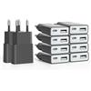 SCHITEC Caricabatterie USB 5 W Slim spina di ricarica alimentatore di rete 5V 1A 2 porte USB C+A,adattatore di alimentazione per iPhone, lettore eBook, Xperia, MP3 ((Thickness 1.45cm/10packs))