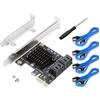 Buitrea Scheda di Espansione SATA 4 Porte, Controller PCIe 3.0 con Chipset Asmedia 1064, Include Staffa Low-Profile & 4 Cavi, Non-RAID, Avvio come Disco di Sistema, Supporto per 4 Dispositivi SATA 3.0