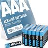 ABSINA 36x Pile AAA confezione grande 1,5V Alcaline - Batteria AAA di lunga durata per telecomandi, giocattoli, sveglie e altro - Pile ministilo