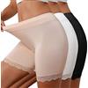 UMIPUBO Pantaloncini Sottogonna Donna Anti sfregamento Pantaloni di Sicurezza Slip in Pizzo Boxer Vita Alta Mutandine Shorts Elasticizzato Leggings Estivi (Nero+Bianco+Beige, L)