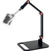 Gosknor Supporto per Microfono da Tavolo, Carico Massimo 1,5kg Regolabile Microfono da Studio Supporto con Adattatori Filettati per Podcast Streaming Giochi Studio