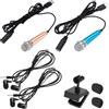 QUARKZMAN 2 Pz Mini Microfono, Mini Mic Piccolo Microfono Tipo C Mic Piccolo Microfono con Supporto, Copertura in Spugna, Cuffie per Registrare la Voce del Telefono, Oro/Blu