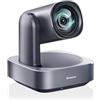 Tenveo Telecamera PTZ 4K AI Auto-Tracking 12X Zoom Ottico USB3.0/HDMI/RJ45/PoE IP PTZ Camera per Chiesa Live Streaming Videoconferenze E-learning Eventi Spettacolisu Zoom/Teams/YouTube/OBS (VL12U)