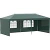 Outsunny Gazebo da Giardino 6x3 m con Fori di Drenaggio, Pareti Rimovibili e Finestre, Gazebo da Esterno in Acciaio e PE, Protezione UV, per Giardino, Feste, Campeggio, Matrimoni e Mercati, Verde