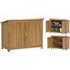 Outsunny Casetta da Giardino con 2 Ante, 2 Scaffali e Tetto Inclinato, Armadio da Giardino in Legno di Abete con Base Rialzata per Terrazza e Giardino, 110x50x85 cm, Marrone
