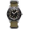 Undone Basecamp Cali Vintage Automatico Acciaio Nero Tessuto Verde Vintage Orologio Unisex