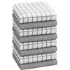 Bumble Towels Bumble - Strofinacci in cotone di alta qualità (30,5 x 30,5 cm), design a quadri grigi, altamente assorbenti, cotone naturale filato ad anello, set di strofinacci da cucina, 380 g/m², confezione da 8