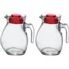 Bormioli Rocco BOR103 Caraffa da Tavola in Vetro, con Tappo Rosso, 150 cl (Confezione da 2)