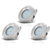 B.K.Licht Faretti LED ad incasso, 5W, diametro foro 60mm, faretti per bagno ultrasottili da soffitto, luce calda, plastica color nickel opaco, set da 3, 230V, IP44