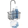 Wenko Cestino Doccia MOD. Milito portaoggetti sospeso Elegante in Acciaio Inox Nero per Bagno organizzazione mensola Doccia 18x28,5x13 cm Pet
