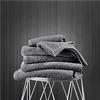 GC GAVENO CAVAILIA Confezione da 2 asciugamani per bagno - asciugamani in cotone egiziano - set di asciugamani ad asciugatura rapida da 600 g/m² - set di asciugamani per hotel - asciugamano da palestra - carbone