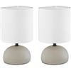 RL LIVE YOUR LIGHT Reality Leuchten R50351025 - Lampada da tavolo in ceramica, colore cappuccino, 14 x 14 x 23 cm (Confezione da 2)