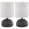 RL LIVE YOUR LIGHT Reality Leuchten r50351001, lampada da tavolo, in ceramica, marrone, 14.0 x 14.0 x 23.0 cm (Confezione da 2)