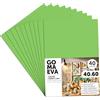 m-office Fogli di Gomma Eva Colorata, Gomma Crepla per Scrapbooking, Scuola, Cartoncini Creativi, Lavoretti, Torte Scenografiche, Scuola o Progetti Artistici 40x60cm (Verde chiaro, 40 uds)