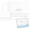 Interbaby - Lenzuola in cotone - Auto/Mosè/Navicella - Cicogna Orso - Set 3Pcs. Lenzuolo sotto + piano di lavoro + federa cuscino