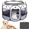 LUFEIS Box Pieghevole Per Animali Domestici, Box Per Cuccioli Per Interni Ed Esterni, Impermeabile Recinto Per Cani, Portatile Recinti Gioco Per Cani, Per Canis,Gatti,Conigli,Piccoli Animali (Grigio)