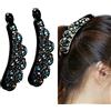 KINFENE Eleganti fermagli a banana con fiore di cristallo e strass, gioielli per capelli, coda di cavallo, pettine per capelli, fasce per capelli con denti
