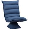 HOMCOM Sedia da terra girevole a 360° con schienale reclinabile, design imbottito - rivestita in microfibra blu