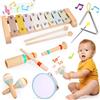 iKidiki Giochi Bambini 1 2 3 Anno, Strumenti Musicali Montessori 1 2 3 Anni Batteria per Bambini Regalo Bambino 1-3 Anni Tamburo Bambino Xilofono Bambini 1 Anno