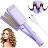 KQWVZ Piastra Onde Per Capelli, Ceramica Piastra Arricciacapelli 4 Temperature Regolabil (160℃-220℃), Antiscottature Ferro Capelli Onde Larghe, Per Acconciature Effetto Riccio E Ondulati