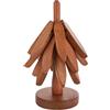 lasuroa 3 Pz Sottopentola in Legno per Piatti Caldi, Set di Sottopentola a Forma di Albero con 1 Supporto Sottopentola Creativi per Pentole Calde, Padelle, Ciotole, Tazze, Piatti (Marrone)