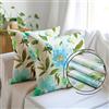 Encasa XO Fodera per cuscino decorativo 20x20 (50x50 cm) - F1 Aqua - stampato digitale floreale, grande federa quadrata per sedia, sedile, letto, ufficio e casa (set di 2)