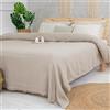 Milam London Coperta da letto King Size | Coperte in cotone per divani di grandi dimensioni | Copriletti King Size | 220 x 240 cm | 86"x94" - Beige