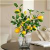 Laelfe 2 Pcs Rami di Limone Artificiale, Bouquet di 16 Teste di Limoni Gialli Finti su Steli Lunghi con Rami di Salice, Rami di Limone Finto per Cucina, Sala da Pranzo, Camera da Letto e Tavolo