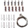 AAPLUS 6 x Set di Cavi Sospensione Kit Universale Cavi per Montaggio a Sospensione Pannelli a Led 30x30 30x60 60x60 62x62 120x30CM Lunghezza Max 1M/Carico Max 30KG, Ferro+Acciaio Inox