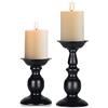 Sziqiqi Candeliere Vintage Di Ferro Candelabro Cilindrico Candelabro a Tavolo Per Matrimonio Festival Compleanno, Black, Piccolo+Grande