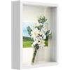 Anhow Cornice 3D Profonda, Cornice 20 x 25 cm Cornici per Foto con Pannello in Vetro Cornici per Quadri da Riempire Profonda 3 cm da appendere alla Parete o sulla Scrivania, Bianco