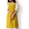 Gaf Nuncew Grembiule da Donna Giapponese in Cotone E Lino Chef Abiti da Lavoro per Cucina Ristorante Cottura Giardinaggio Pittura Pettorina Vintage Grembiule da Cucina con 2 Tasche