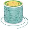 FASHEWELRY Filo cordoncino in nylon per perline da 0,8 mm, 91,44 metri/rotolo, macramè, cordoncino per nodi cinesi per collane fai da te, bracciali, artigianato e creazione di gioielli, Verde Mare Scuro