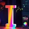 Cpeelsdo Lettere Luminoso APP Controllo, RGB Luci LED di Lettera Alfabeto con USB, Figura a Lettere Luce per Decorazione e Atmosfera, Luci Notturne Scrivania, Compleanni, Matrimoni, Vetrine - I
