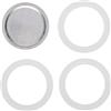 KYLOS 4 Pezzi Ricambi, Include 3pzs Guarnizioni + 1pz Filtro in Alluminio, Guarnizioni in Gomma, Filtro Caffettiera Universale, Filtro del Caffè, Ricambio in Silicone Guarnizione, Per Pentole Moka (6 Tazze)