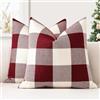 JOTOM Set di 2 Federe per Cuscini 45x45cm Copricuscini Di Natale Agriturismo Classico Plaid Decorativo Cuscini Divano Arredamento per la Casa per Divano Soggiorno Letto (Rosso)