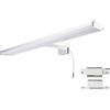 Alpinaluz Applique LED per Specchio Bagno 40 cm - Luce Bianca Neutra 4000K - IP44 - Struttura in Alluminio e Supporto in Policarbonato Cromato - Montaggio su Specchio, Parete o Mobile (40cm 10W)