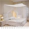 HOOPOE Zanzariera Letto Matrimoniale Singolo,Bianca Mosquito Net in Poliestere,Zanzariera Baldacchino con Kit Sospensione,Zanzariera Portatile a Maglie Sottili da Viaggio e Casa Adatto 200x180x165 cm