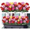 Weldomcor Fiori artificiali, 4 fasci di fiori falsi per esterni e interni, decorazione di fiori di geranio, in finta pelle, resistente ai raggi UV, per giardino, veranda, finestra, scatola decorativa