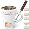 Dongcill-Set per fonduta di Cioccolato in Tazza,200ml,con Forchetta Candela