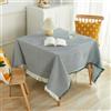 Homxi Copritavolo Quadrato Decorativo,180 W x 180 L CM,Copritavolo Lungo Cotone Tinta Unita con Nappa Verde Bianco Tovaglie da Tavola Antimacchia