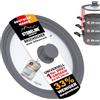 STONELINE 3 in 1 Coperchio Universale per Pentole e Padelle da 24/26/28 cm Coperchio in vetro Universale con Bordo in Silicone Platino Graduato, Resistente al Calore, Salvaspazio, 3 Misure, Grigio