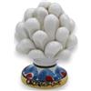 SICILIA BEDDA CAPACI Pigna Siciliana in Ceramica di Caltagirone Decorativa - H 6 cm - Bianco - Mod. Gambo Decorato Casuale